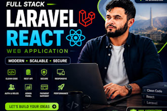 build modern full stack laravel react web application