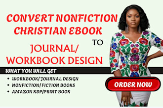 convert your nonfiction ebook, christian ebook to journal or workbook design