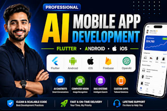 develop an ai mobile app, android app, ios app using flutter