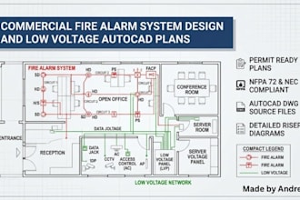 do commercial fire alarm system design and low voltage autocad plans