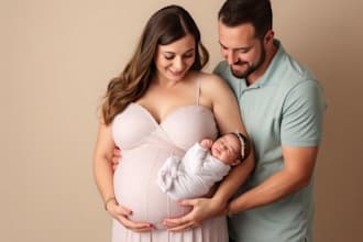 professionally retouch maternity, newborn and family portraits