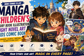 manga childrens story book illustration light novel art kids comic book