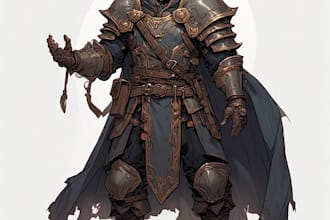 custom draw dnd character art fantasy art illustration