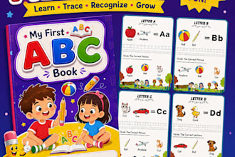 design abc alphabet tracing work book for preschool