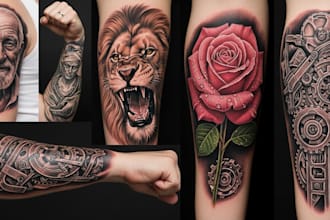 do unique style customized realism tattoo design