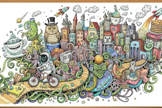 draw doodle art illustration designs on any topic