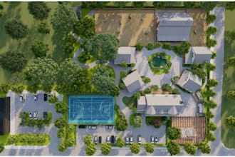 2d site plan,3d landscape design rendering, farm design