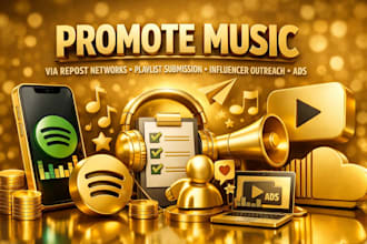 promote music via repost networks, playlist submission, influencer outreach, ads