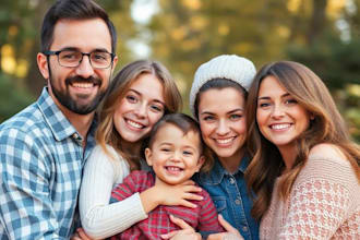 create a family photo from separate images