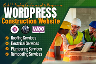design construction website, roofing website, plumbing, hvac contractor website
