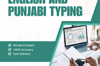 do professional english, hindi and punjabi typing in ms word