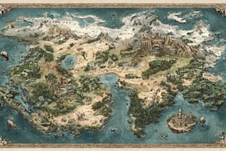 illustrate fantasy map and city map