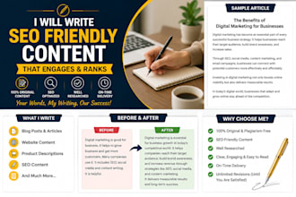 write seo friendly content and blog articles