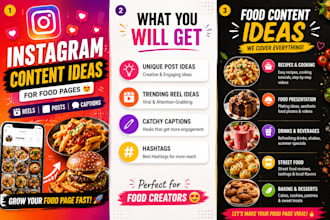 create 30day instagram content strategy for your food or cooking page