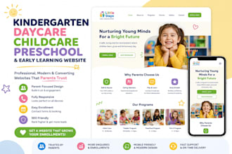 design kindergarten daycare childcare preschool and early learning website