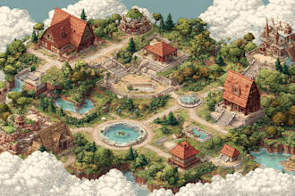 design amazing vector or isometric maps illustration
