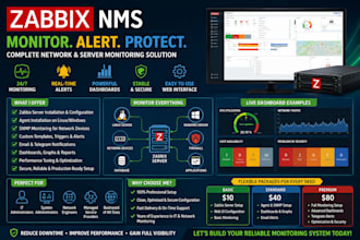 install and configure zabbix nms  for servers, network etc
