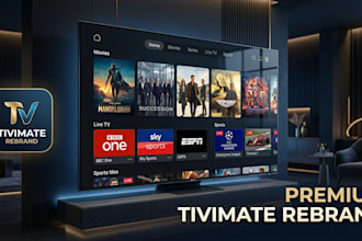 create a premium tivimate iptv app rebrand with ott UI, hardcoded dns and white