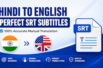 create netflix style hindi to english subtitles captions srt for youtube videos