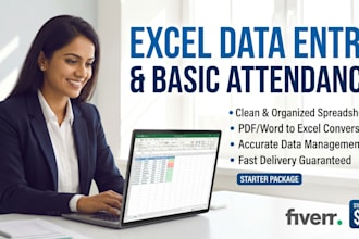 do fast and accurate excel data entry and attendance sheet management
