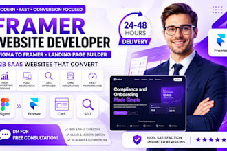 framer website developer figma to framer landing page builder b2b saas seo cms