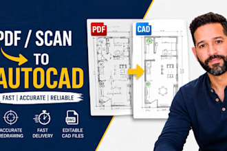 pdf to autocad conversion, scan to cad drafting, technical redrawing cad