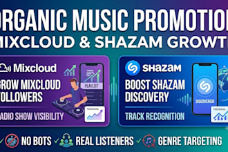 do organic mixcloud music and shazam music promotion for growth