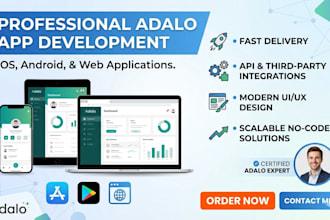 develop a professional adalo app for ios, android, and web