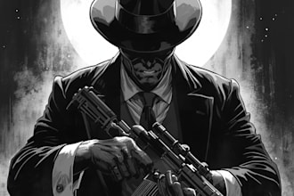 create noir, horror and dark comic book art and illustration