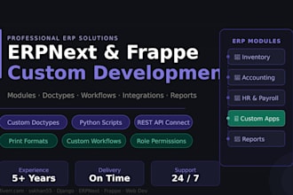 develop custom erpnext or frappe framework modules, reports, and apps