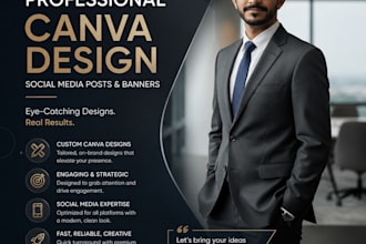 design professional canva social media posts, banners and branding for business