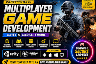 develop a multiplayer game in unity or unreal engine with online system