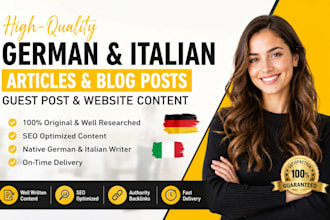 write german italian articles publish guest post, website content seo blog posts