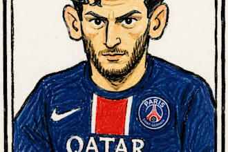 turn your photo into retro football sticker card art