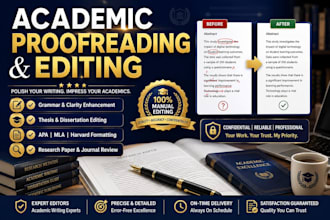 proofread and edit academic papers, essays and reports