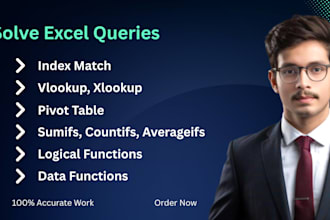 solve excel queries, fix formulas, and automate spreadsheets