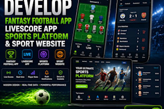 develop fantasy football app, livescore app, sports platform and sport website