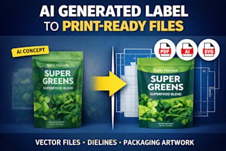 convert your ai generated label or packaging into print ready vector files