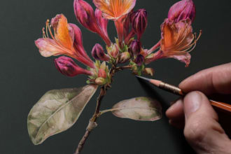 custom botanical watercolor featuring flowers