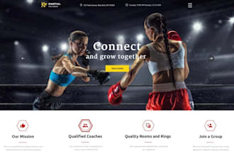 design a karate website, martial arts website, fitness academy website