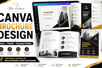 design editable brochure design canva brochure flyer design and company profile