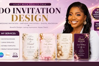 do invitation design wedding invitation birthday invitation digital invitation