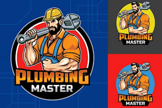 design superb beautiful plumbing and excavation logo