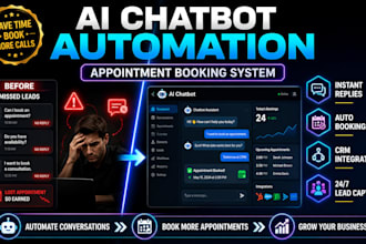 build ai chatbot and appointment booking automation