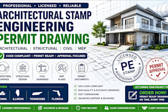 architectural stamp engineering permit drawing in virginia illinois tennessee fl