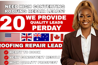 provide 20 roofing repair leads call daily for a month roofing repair lead