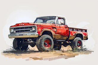 draw vector illustration of your car or any vehicle