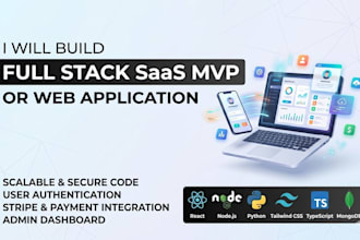 build a full stack saas mvp or web app