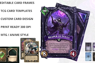 create trading card game design, trading card game template, tcg card frame