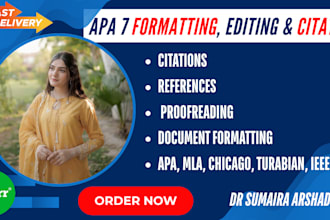 write professional apa 7 formatting, editing and citation services